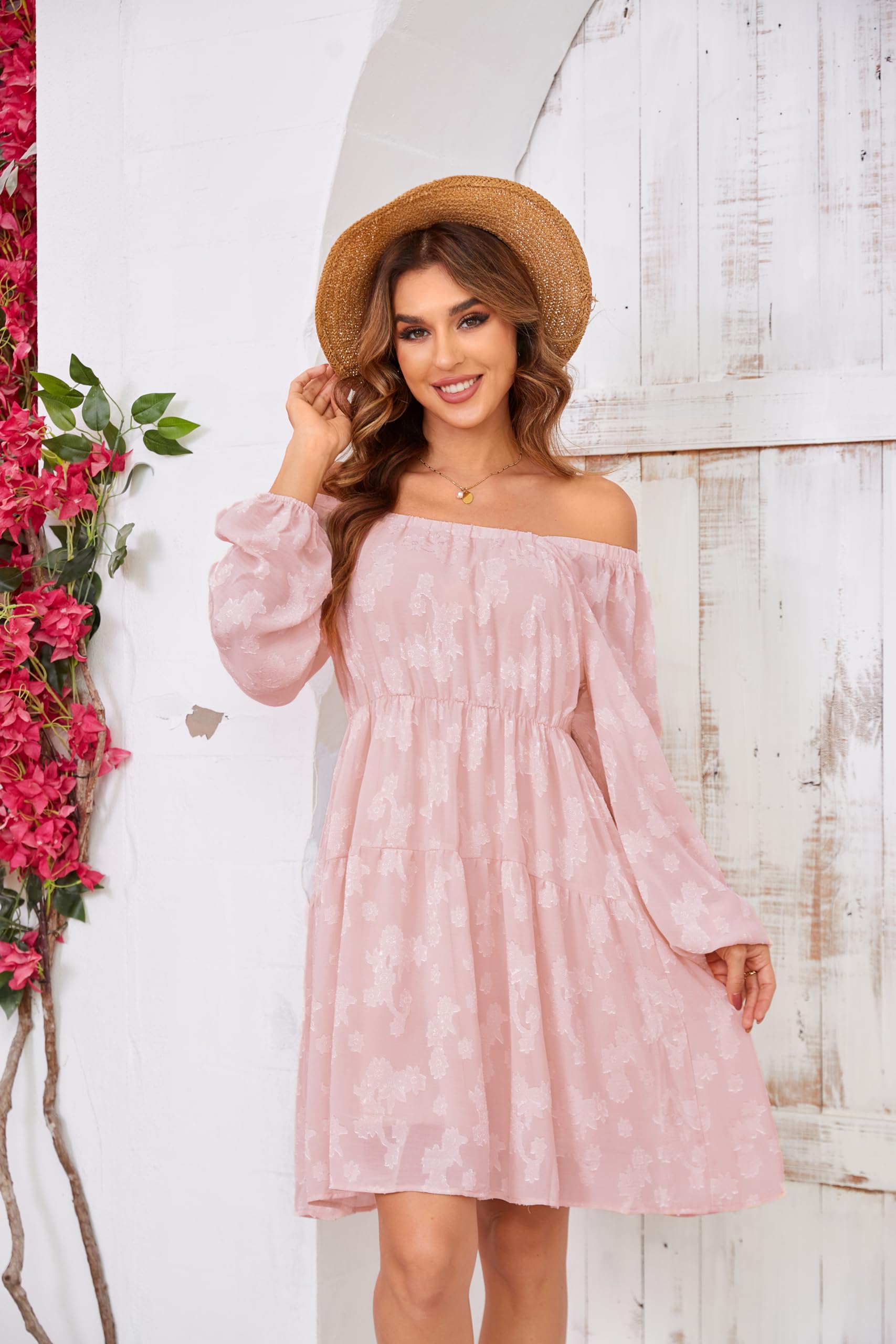 VintageClothing Spring Babydoll Dresses for Women 2024 Casual Square Neck Mini Babydoll Dress A-Line Flowy Short Dress - Image 3