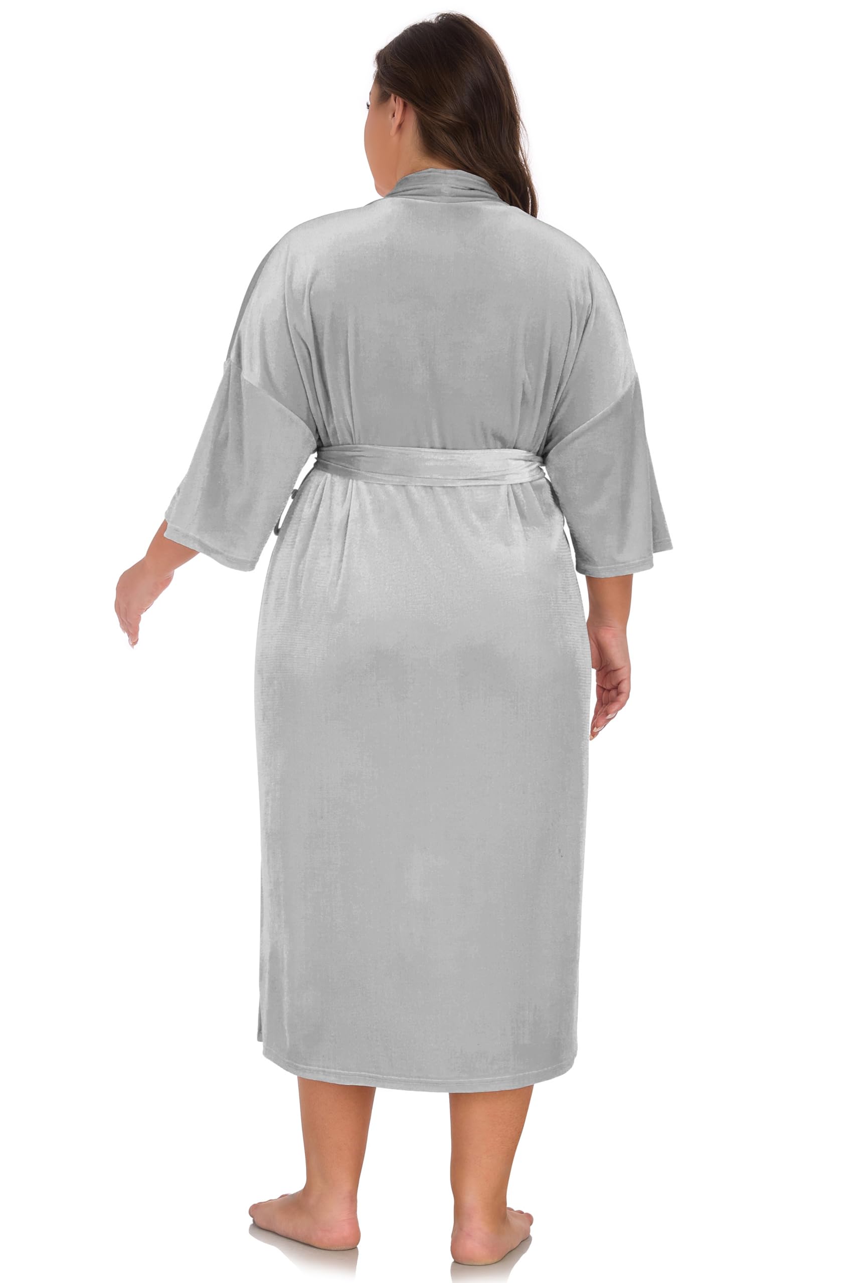 VintageClothing Women Long Robe Plus Size Velvet Kimono Luxury Robes Bathrobe Soft Fuzzy HouseCoat for Women - Image 6