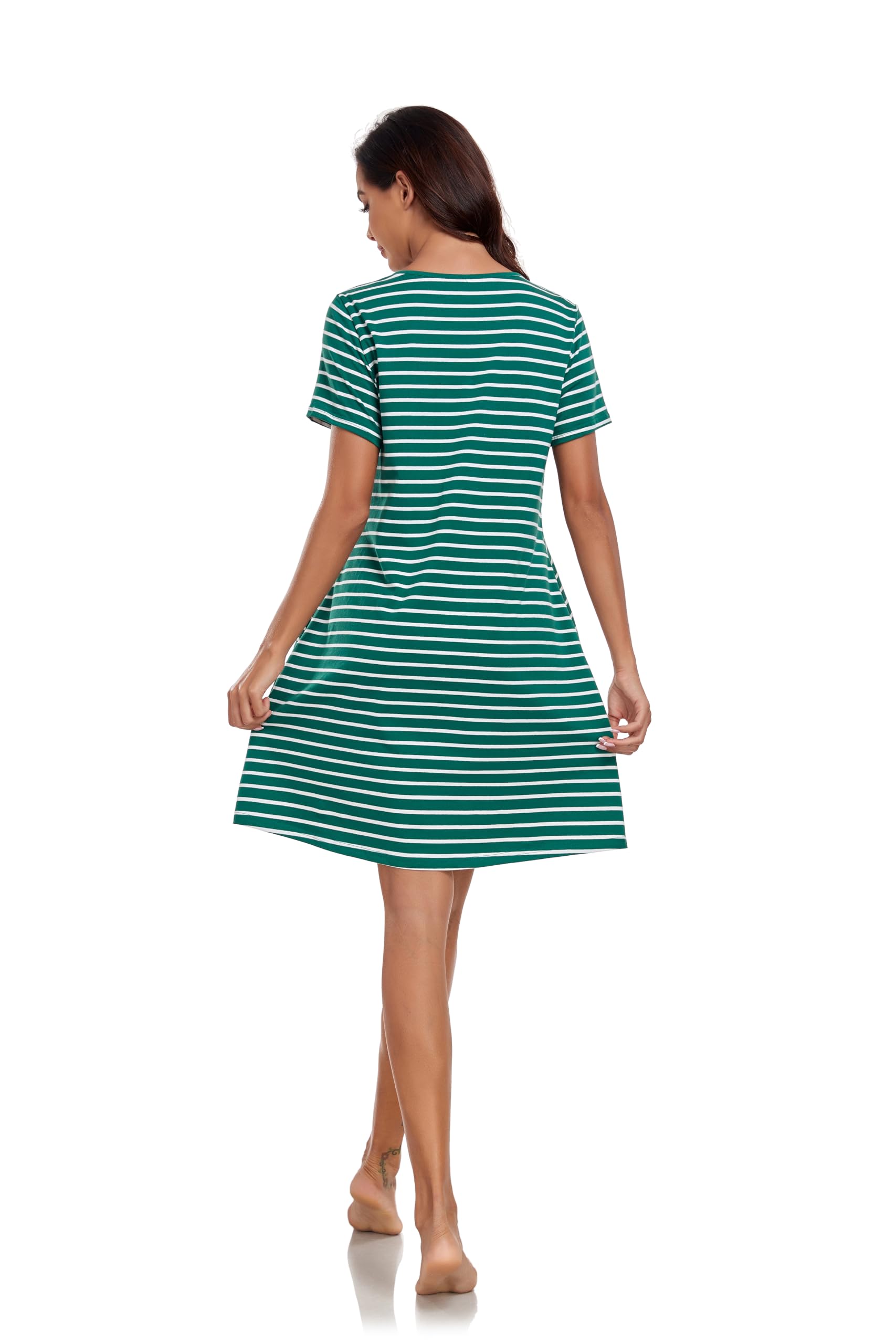 VintageClothing Womens Casual Summer T Shirt Dress Swing Loose Fit Short Sleeve Tunic Dress with Pockets for Women - Image 4